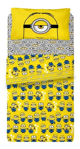 Juego De Sábanas Infantiles Piñata Dibujos Originales 1 1/2 Amarillo Minnions