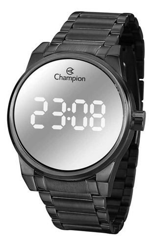 Relógio Feminino Champion Digital Ch40124k - Preto Cor do fundo Prateado