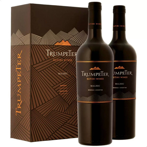 Vino Trumpeter Malbec 750ml X2 Con Estuche 