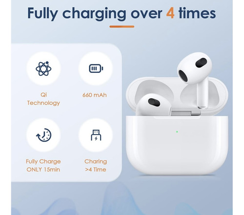 Funda De Carga Inalámbrica Para AirPods 660 Mah