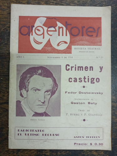 Crimen Y Castigo * Fedor Dostoievsky * Argentores 1934 *