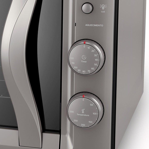 Forno Elétrico De Bancada Vidro Espelhado 44l 220v Cinza