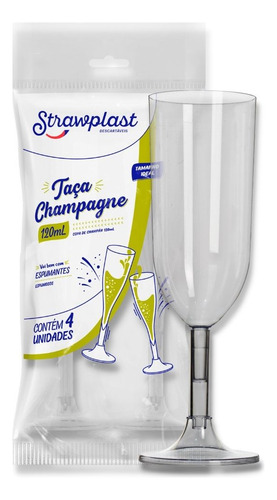 Taças Strawplast 120 Ml Acrílico Cristal C/ 56 Un
