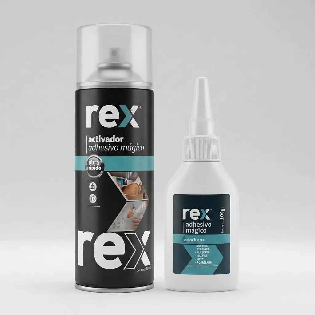 Adhesivo Mágico Acelerado Seca 9 Segundos 100gr + 400ml Rex Color Blanco