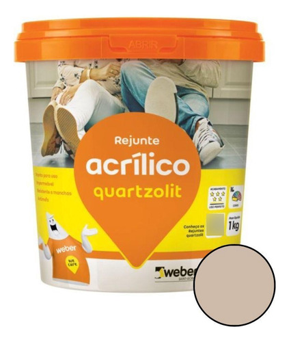 Rejunte Acrílico 1kg Pronto Quartzolit Anti Fungo Kraft