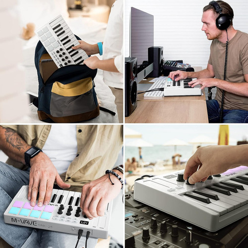 M-vave Teclado Controlador Midi De 25 Teclas Piano Mini Usb