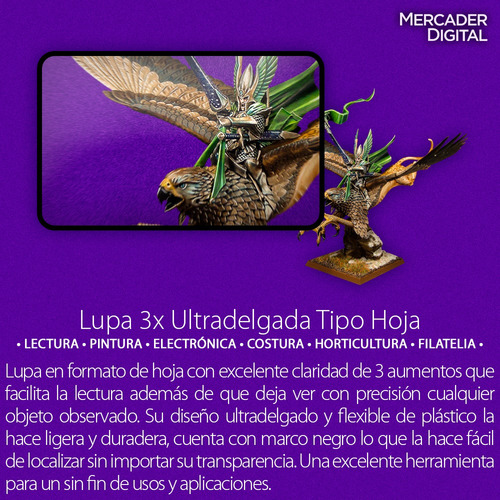 3 Pzs Lupa 3x Lectura Portátil Hoja Aumento Herramienta Leer