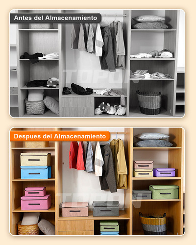 Cajas Organizadoras 8 Unidades De Tela Plegable C/ Tap Topon