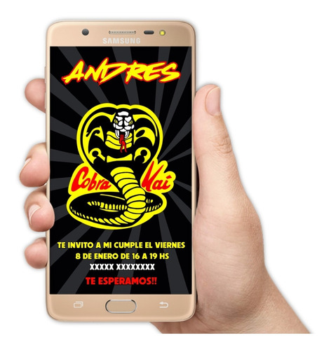 Invitación Digital Personalizada Para Whatsapp Cobra Kai