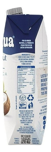 6pz Calahua Orgánica Leche Coco Sin Azuc Añadida Sin Lactosa