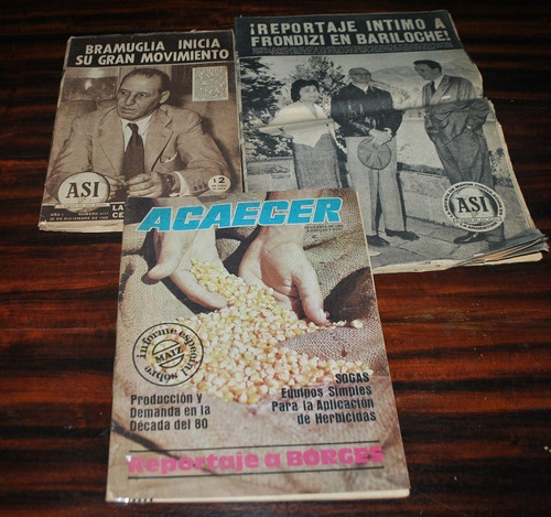 Pack 5 Revistas Antiguas Así Acaecer La Nación Borges Perón
