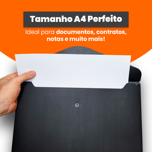 Kit 10 Pastas Envelopes Com Botão A4 Resistentes