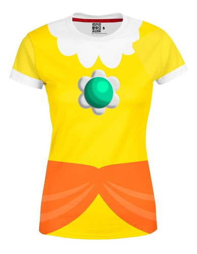 Playera Full Print Dama Traje Disfraz  Daisy Super Mario