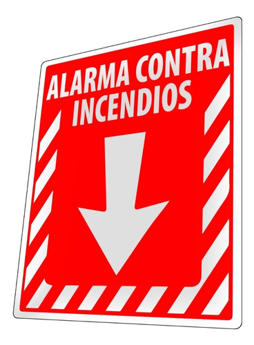 Letrero Alarma Contra Incendio Señalética Seguridad Bomberos