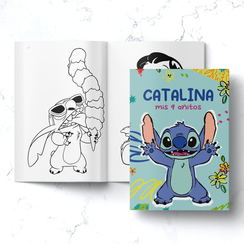 Libro Imprimible Para Colorear Pintar Souvenir Lilo Y Stitch