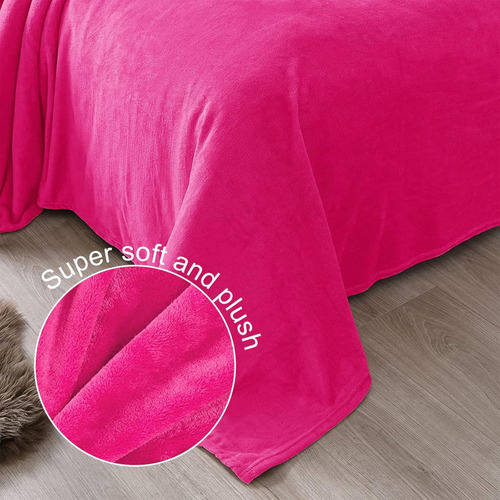 Frazada Manta Plush Flannel 240 X 190cm Térmica Ultra A Soft Fucsia Liso