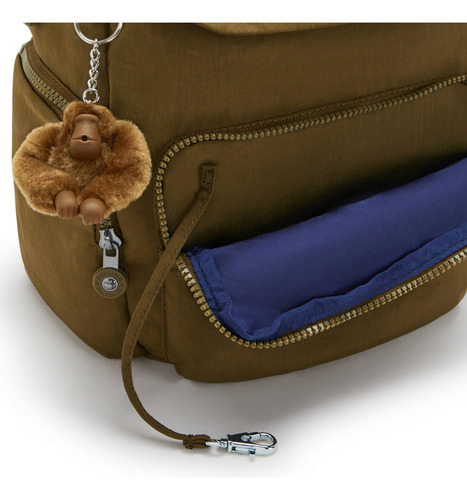 Kipling Mochila City Zip Tamaño Chica 100% Color Dry Laurel Diseño de la tela Color Sólido