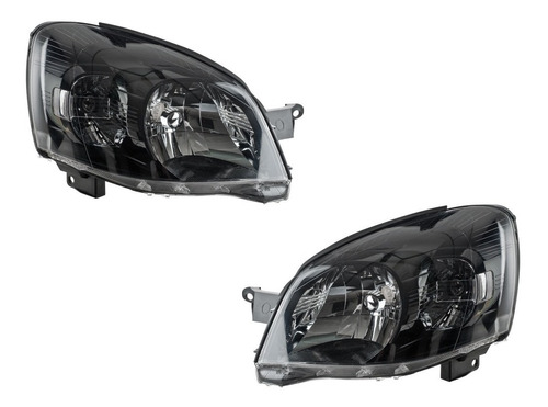 Par Juego Faros Chevrolet Chevy C3 2009-2012 Fondo Negro Rxc