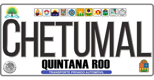 Chetumal Quintana Roo Placa Vehicular Imán Refri Souvenirs