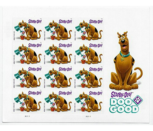 Usps Scooby-doo! Panel De 12 Sellos De Primera Clase Par