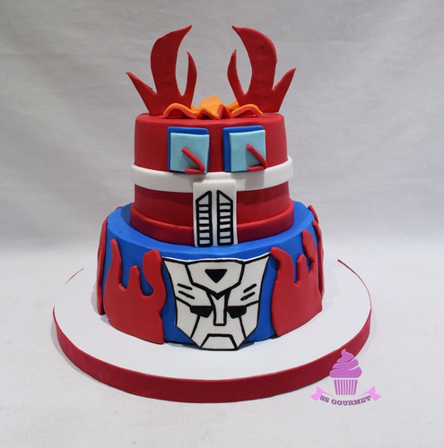 Torta Transformers - Mesa Dulce Tematica 30 Personas 2 Pisos