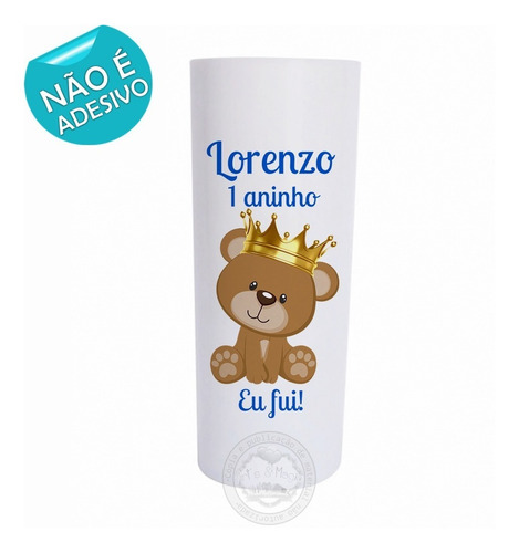 Imagem 3 de 3 de 30 Copo Long Drink Personalizado Chá De Bebê Urso Príncipe