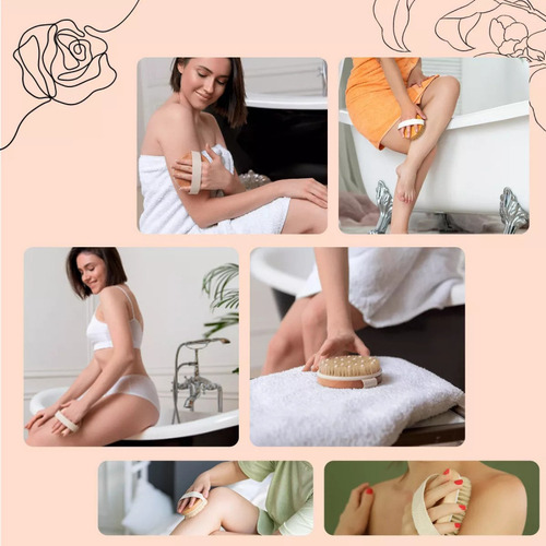 A Cepillo Corporal De 2 Piezas For Masaje, Exfoliación De