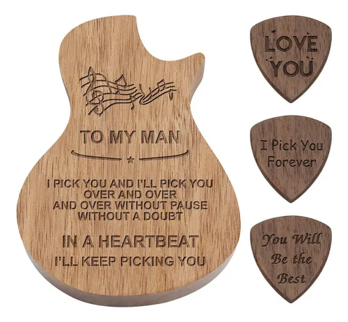 comprar Caja De Púas De Guitarra Grabada Para Esposo, Caja De Púas 3