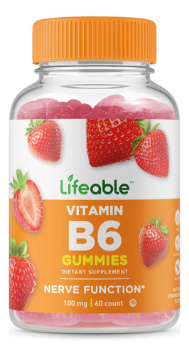 Lifeable Vitamina B6 100 Mg  Suplemento De Gomitas De Gran S