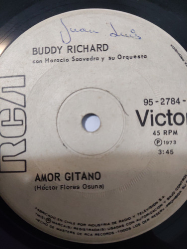 Vinilo Single De Buddy Richard Amor Gitano (g39