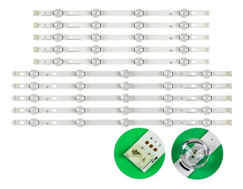 Kit 10 Tiras Leds Para 50lf5800 50lf6000 50lf6100 50lf6500 