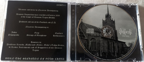 Cd Nazarene Decomposing - Demonic Inquisition 1er Ed Black 1er Ed. Europea (Usado)