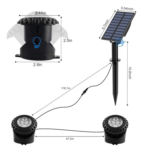 Luz Solar Para Estanque T-sun, Luces Solares Subacuáticas Qu