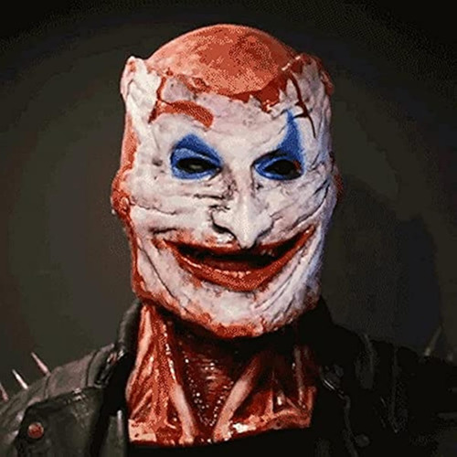 Máscara Aterradora De Halloween, Doble Capa De Joker Rasgada