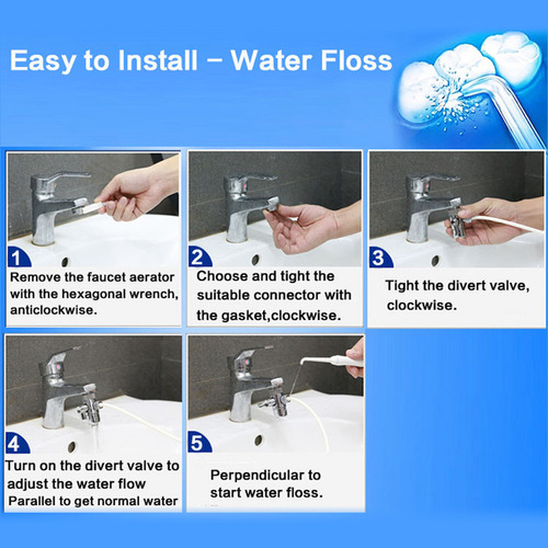 Aa Set De Irrigador Bucal Portátil Con Hilo Dental Con 6