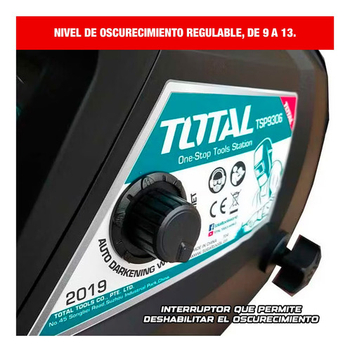 Careta Casco De Soldar Total + Escuadras Magnéticas + Guante