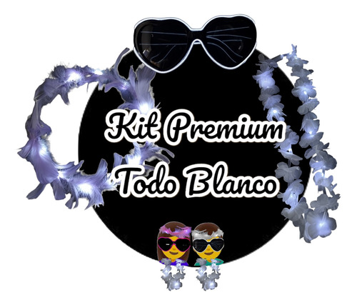 Kit Premium Todo Blanco Novia Novio Despedida, Evento, Boda