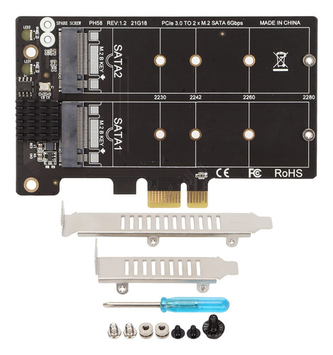 Tarjeta Adaptadora Pcie 3.0 M.2 Ngff Sata Dual 6gbps Disco B