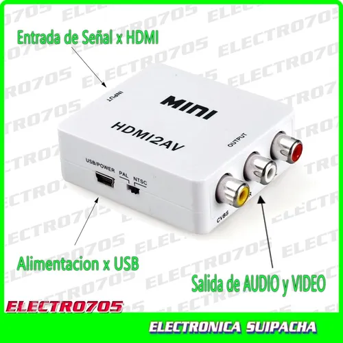  Cable HDMI a RCA, cable adaptador de convertidor HDMI