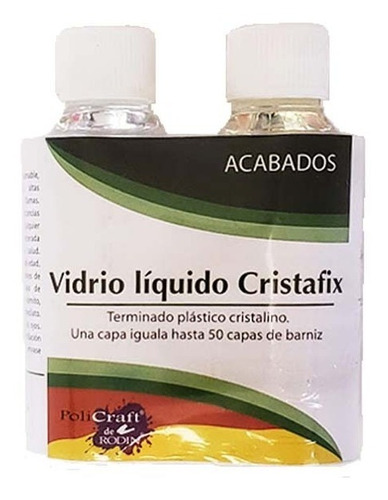 Barniz Cristafix Vidrio Liquido 230ml, Juego 2 Piezas