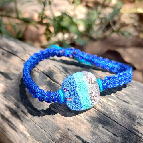 Pulsera Tejida Macramé Soda Mar