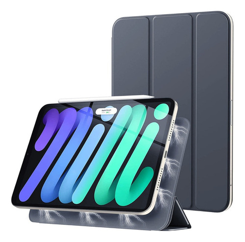 Smart Folio Case Para iPad Mini 6 Gen A2567 A2568 Dark Gray