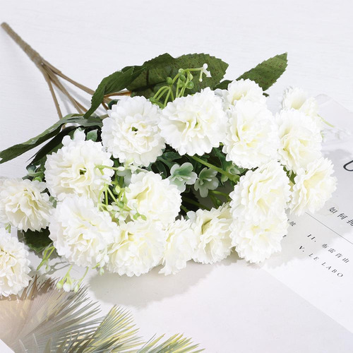 Arreglo Floral De Color Lila Realista, 20 Cabezas Artificial