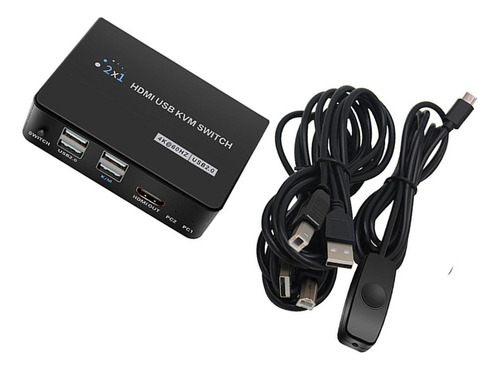 Caixa De 2 Portas Kvm Switch Hdmi, Uhd 4k @ 60hz E 3d E 1080