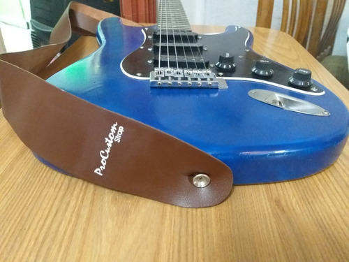 Imagen 4 de 7 de Correa Para Guitarra De Cuero Genuino Cafe 6cm Procustom