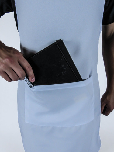 Avental Oxford 1 Bolso E Regulagem Top Chef Cozinha Garçom Cor Branco