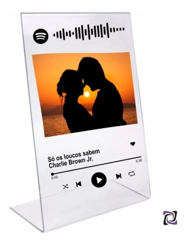 Imagem 1 de 8 de Display L Acrílico Música Spotify Personalizado - 15x21cm
