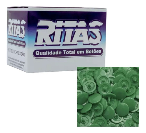 Botão De Pressão Tic Tac Ritas Nº10 Cx 200 Unidades Cor Verde-musgo