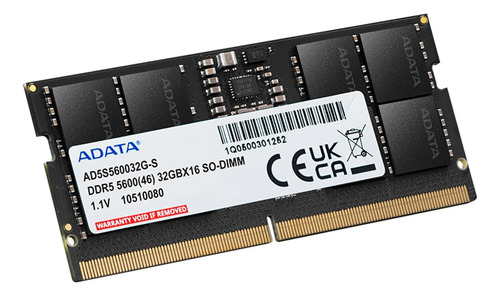 Adata Ddr5 5600mhz 32gb(1x32gb) Cl46 Sodimm Portátil...