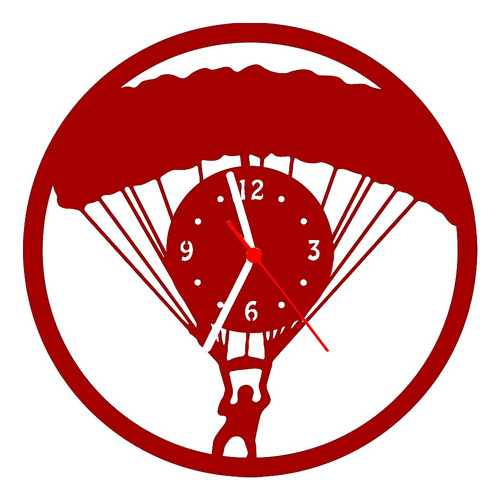 Relógio De Madeira Mdf Parede | Paraquedas Esporte